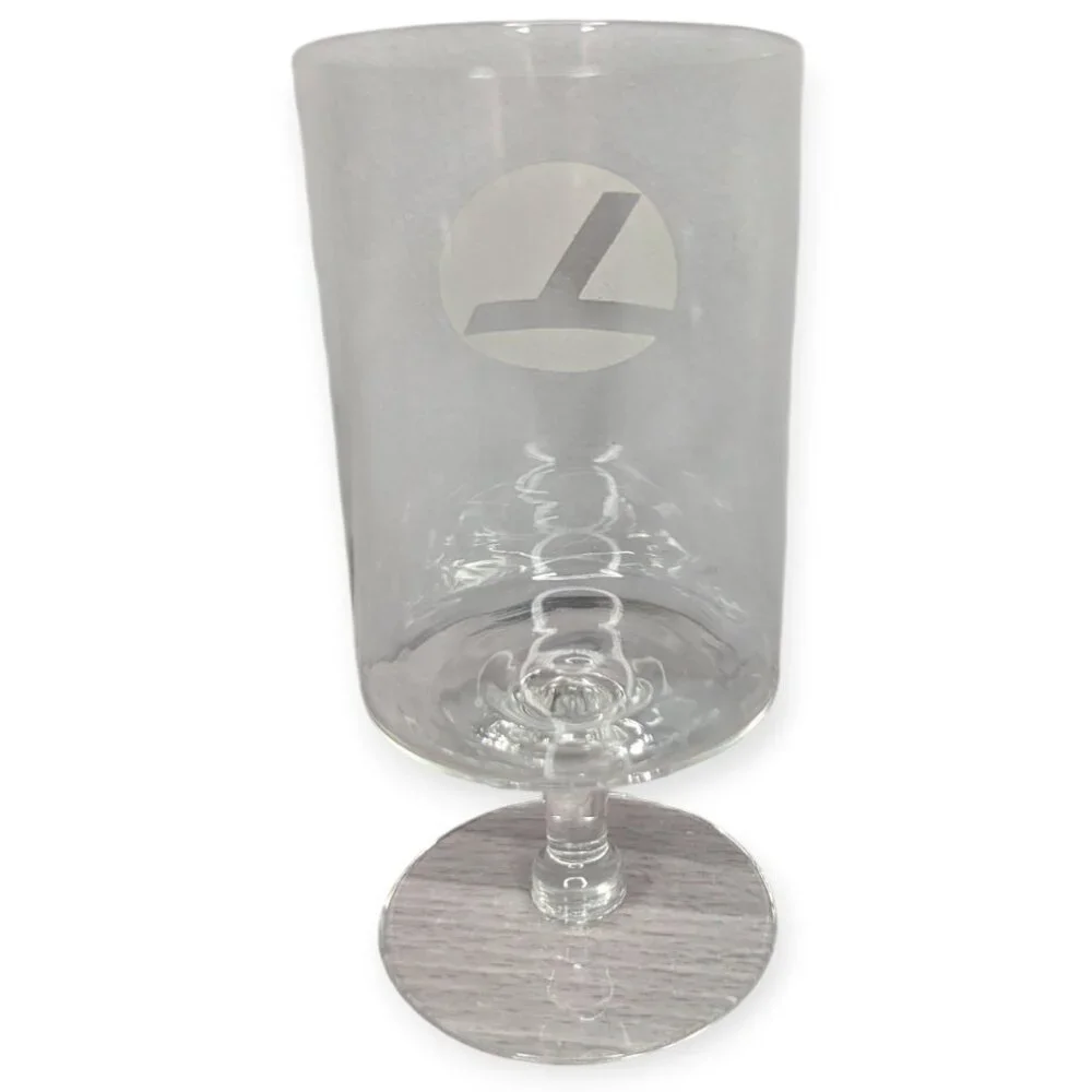 Vintage 1980s Eastern Airlines Logo Etched Cordial Shot Liquor Glass w/Stem